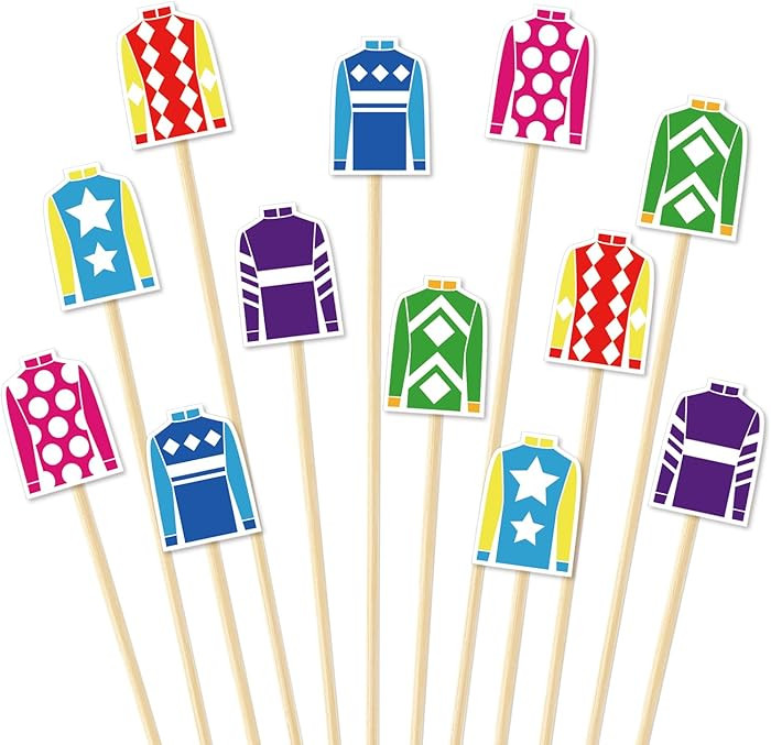 JarThenaAMCS 300 Pcs Horse Racing Cocktail Picks Jockey Clothing Long Toothpicks for Food Fruit D... | Amazon (US)