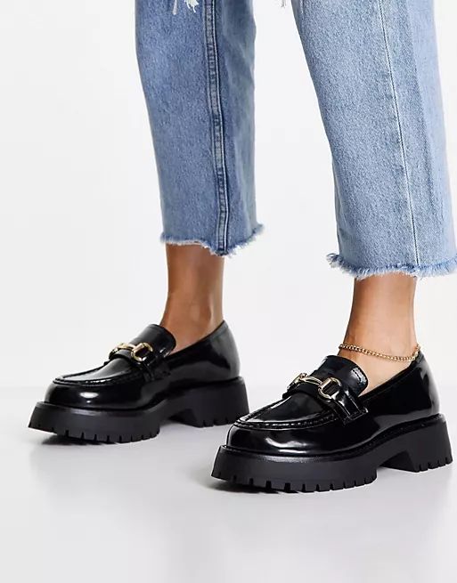 ASOS DESIGN Wide Fit Monster chunky loafers in black | ASOS (Global)