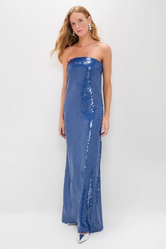 Sapphire Blue Sequin Merritt Column Dress | Tuckernuck (US)