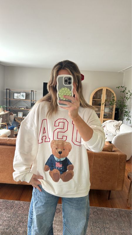 Here to report the $22 target USA teddy bear sweatshirt is so adorable and soft. Perfect for memorial day weekend or the Fourth of July I got a size XL.

#LTKFindsUnder100 #LTKFindsUnder50 #LTKSeasonal