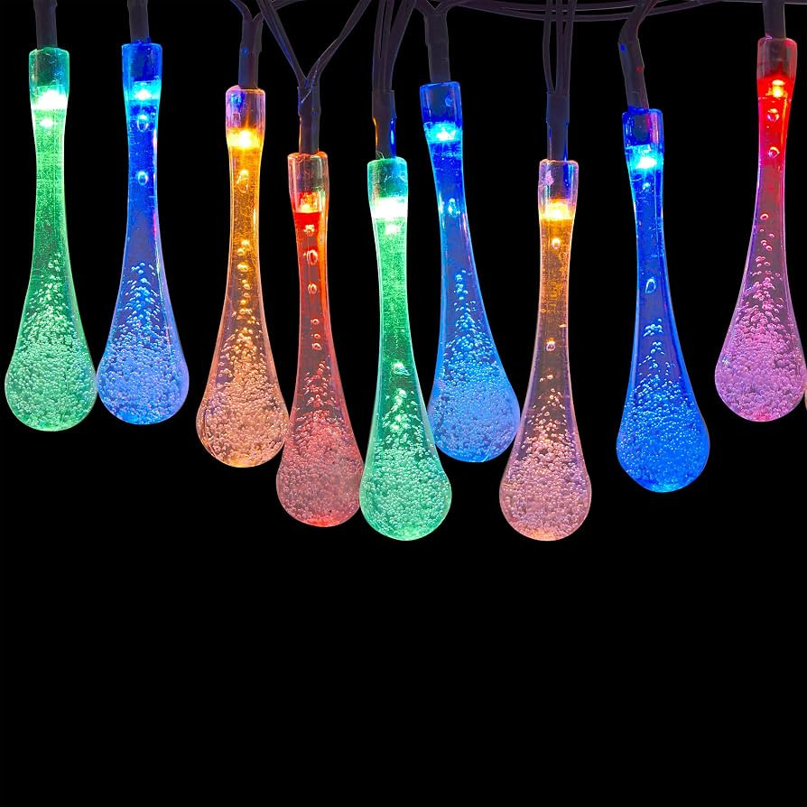 Alpine Corporation 228" Long Solar Powered Multi-Color Dual Function Teardrop String Lights (Set ... | Amazon (US)