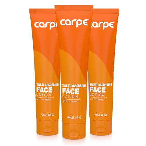 Carpe No-Sweat Face (Pack of 3) - Sweat Absorbing Gelled Lotion - Plus Oil Control - With Silica Microspheres and Jojoba Esters | Amazon (US)