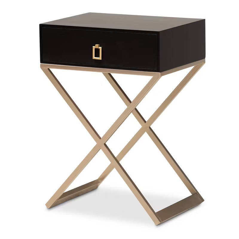 1 Drawer Patricia Brass Tone Metal Nightstand - Baxton Studio | Target