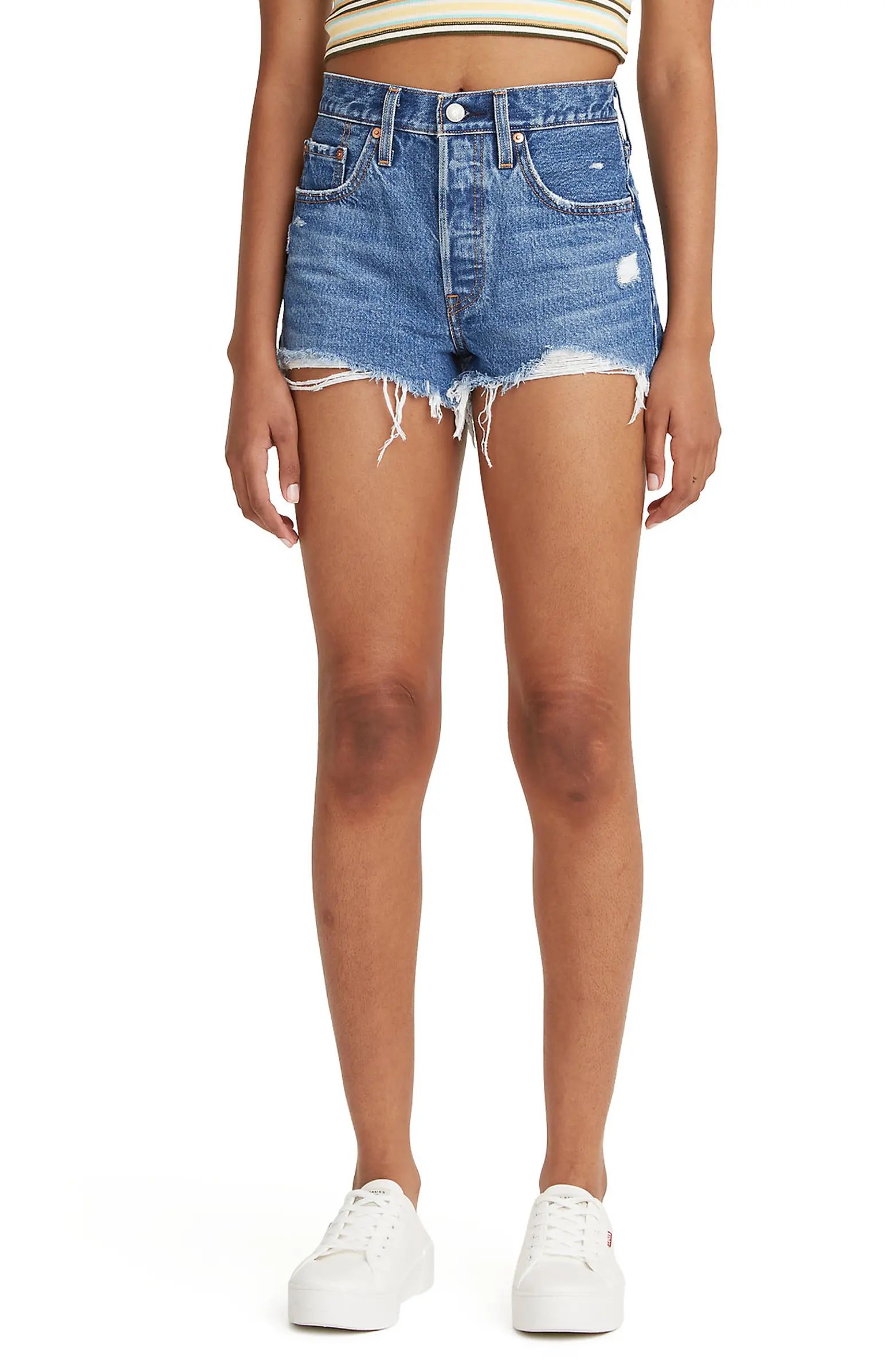 Levi's® 501™ Original Distressed Cutoff Denim Shorts | Nordstrom | Nordstrom