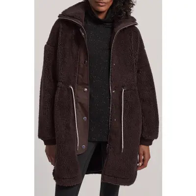 Varley Jamie Faux Shearling Coat in Coffee Bean at Nordstrom, Size Small | Nordstrom