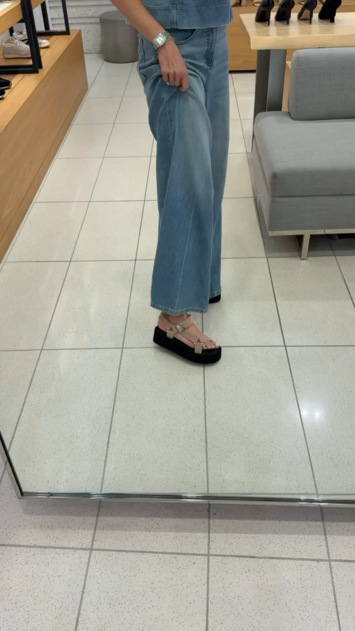 Tory Burch platform sandals on sale 35% off, Spanx denim set, discount code ANNAMXSPANX.

tory burch sale, suede platform sandals, all denim outfit, denim top, shopping outfit, annabrstyle

#LTKOver40