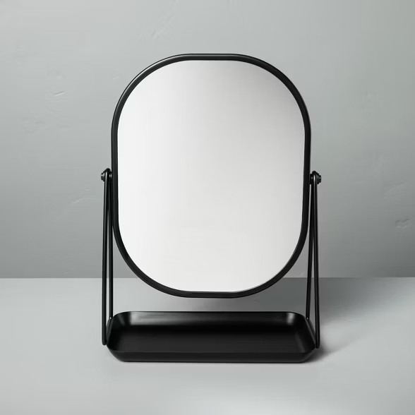 Metal Vanity Flip Mirror with Tray Black - Hearth & Hand™ with Magnolia | Target