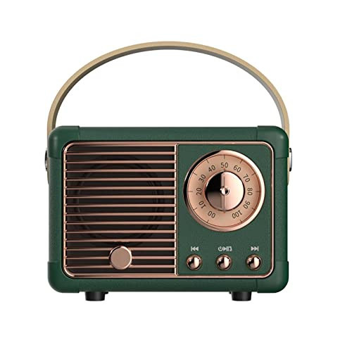 Dosmix Retro Bluetooth Speaker, Vintage Decor, Mini Wireless Bluetooth Speaker, Cute Old Fashion Style for Kitchen Desk Bedroom Office Party Outdoor Accessories for iPhone Android (Green) | Amazon (US)