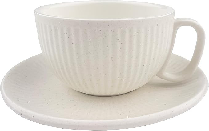 MERBLANT Coffee mug, Latte Art Cup and Saucer Set, 12 oz 4 Color Options for Cappuccino, Cafe Moc... | Amazon (US)