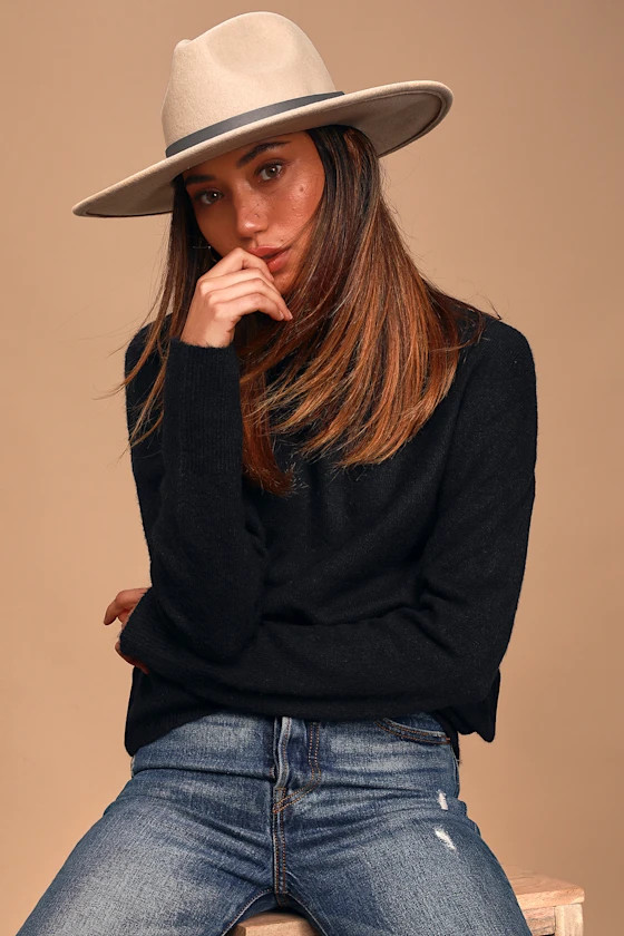 Eye Spy Beige Wool Wide-Brim Hat | Lulus (US)
