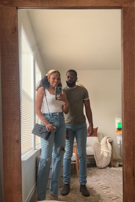 Couples Date Night Outfit, Causal outfit, Simple outfits, Abercrombie jeans, Fall outfits, mens jeans, womens jeans, Abercrombie bodysuit, Abercrombie style , YSL, luxury bag , 90s straight jean, jeans 

#LTKstyletip #LTKmens #LTKSeasonal