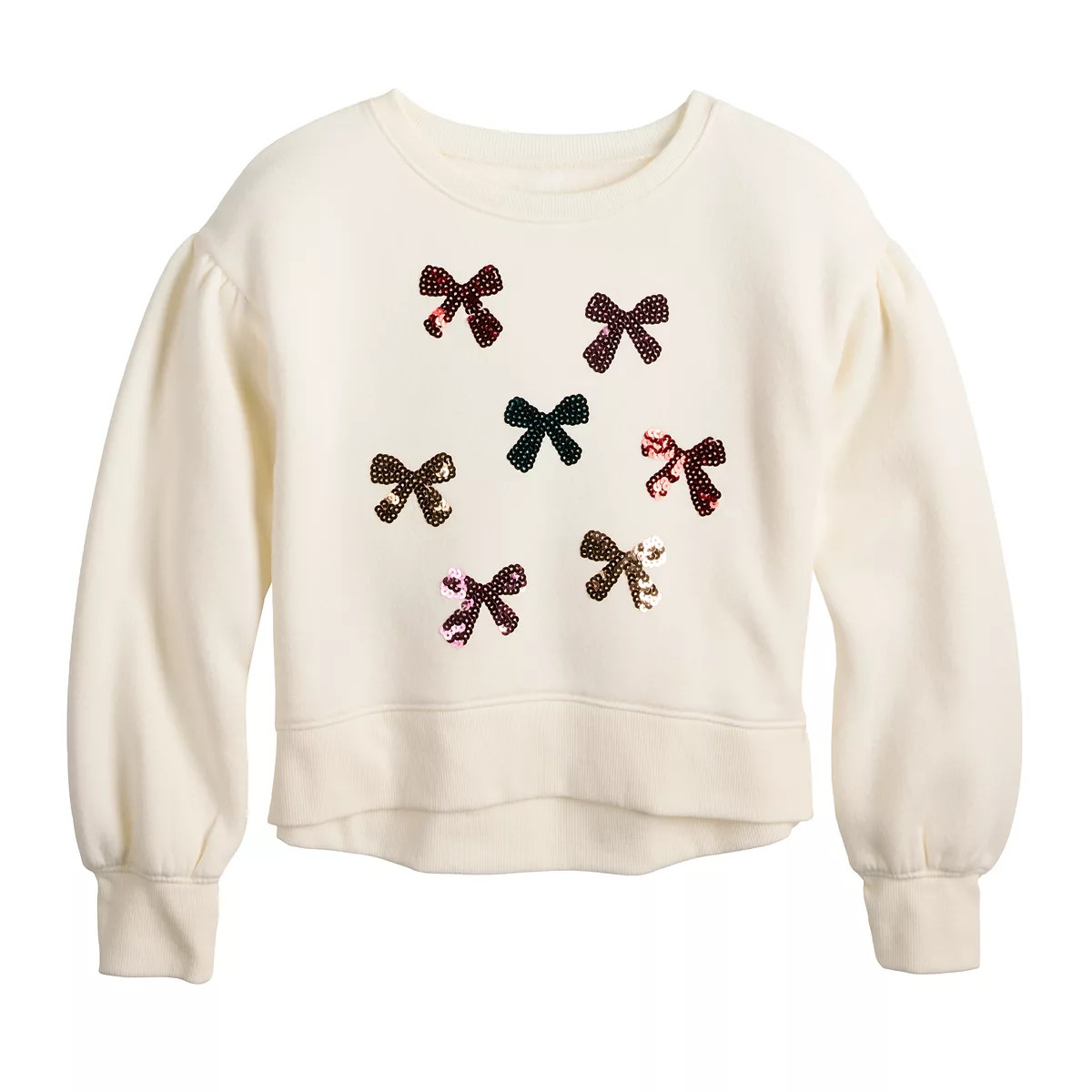 Girls 4-12 Jumping Beans® Puff Sleeve Fleece Sweatshirt | Kohl's
