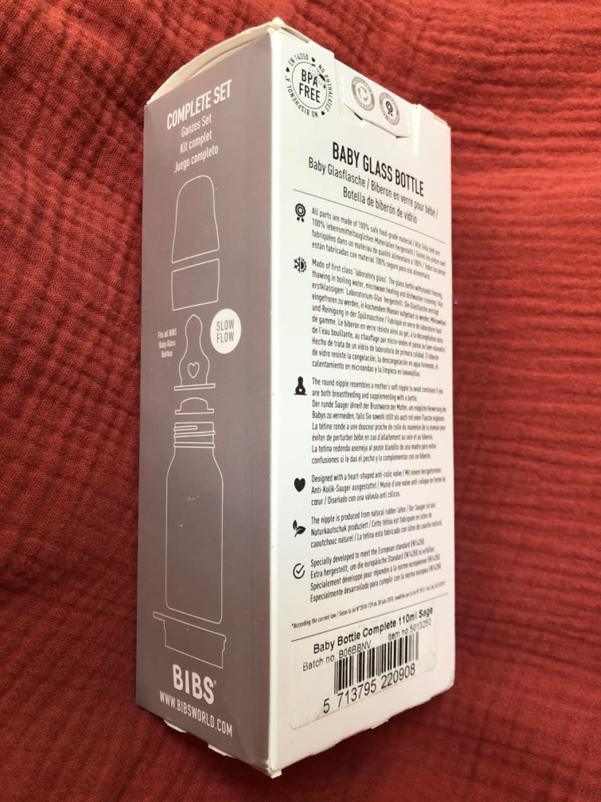 BIBS Baby Glass Bottle Complete Set 110 ml | BPA Free Natural Rubber | Made in Denmark | Ivory | Amazon (US)