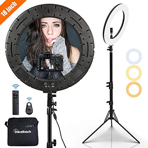Inkeltech Ring Light - 18 inch 60 W Dimmable LED Ring Light Kit with Stand - Adjustable 3000-6000... | Amazon (US)