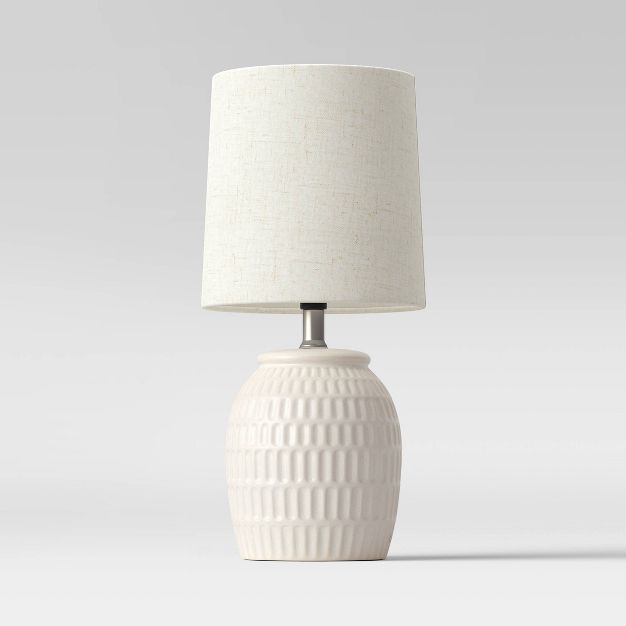 Embossed Scoop Pattern Ceramic Mini Lamp White - Threshold™ | Target