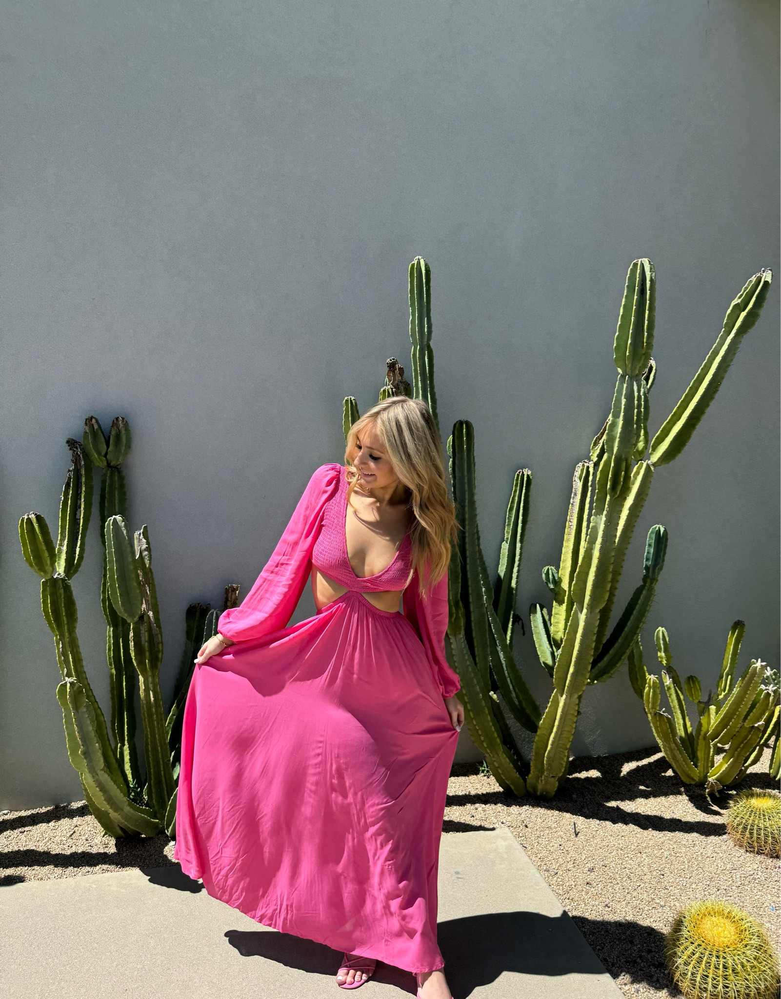 the prettiest dress to pack on vacation 🩷  

summer dress | pink dress | cut out dress | puff sleeves | vacation style | vacation outfits | hot pink | maxi dress 

#LTKTravel #LTKSeasonal