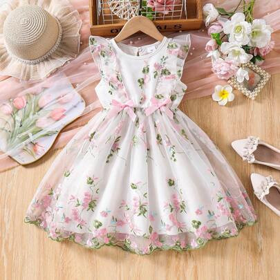 Young Girls Dresses,For Spring Break Young Girls Clothing Easter Dress Young Girls Flower Dresses Young Girl Spring Dress | SHEIN