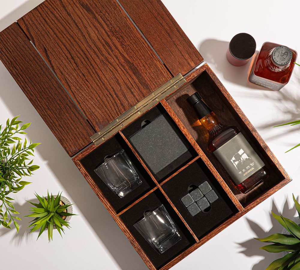 Classic Whiskey Oak Gift Box, Set for 2 | Pottery Barn (US)