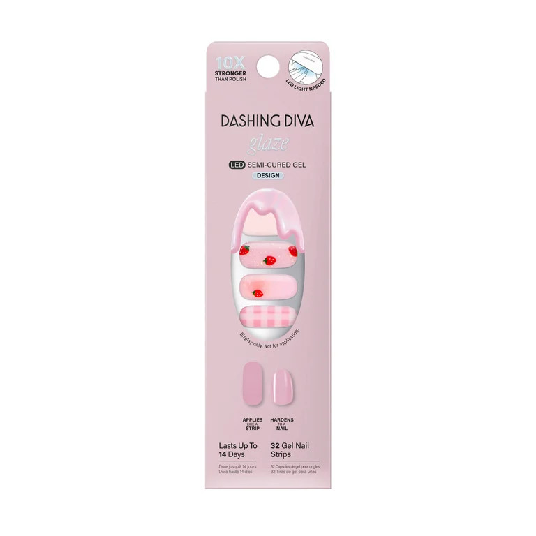 Dashing Diva Glaze Effects Semi-Cured Gel Strips, Central Park Picnic, 32 Count | Walmart (US)