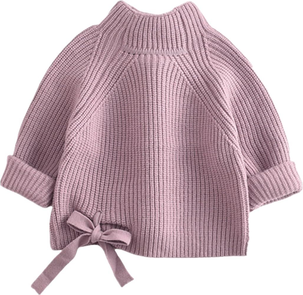 Newborn Infant Baby Girl Sweater Kid Long Sleeve Ruffle Warm Spring Fall Winter Pullover Tops Outfits | Amazon (US)