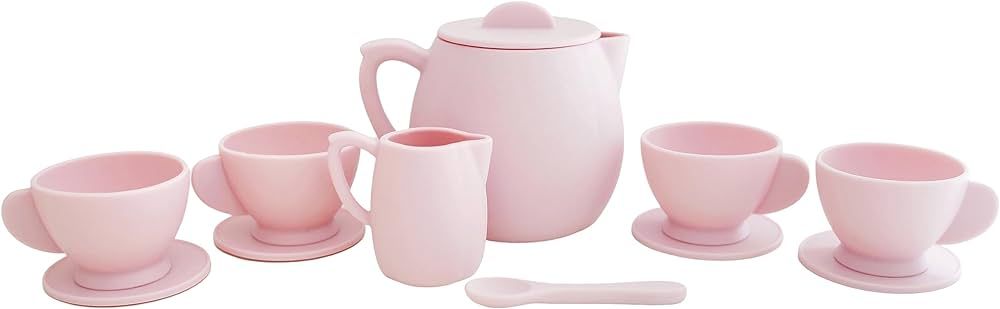 Marlowe & Co Silicone Classic Tea Play Set for Children, Dishwasher Safe Tea Set for Toddlers 3-5... | Amazon (US)