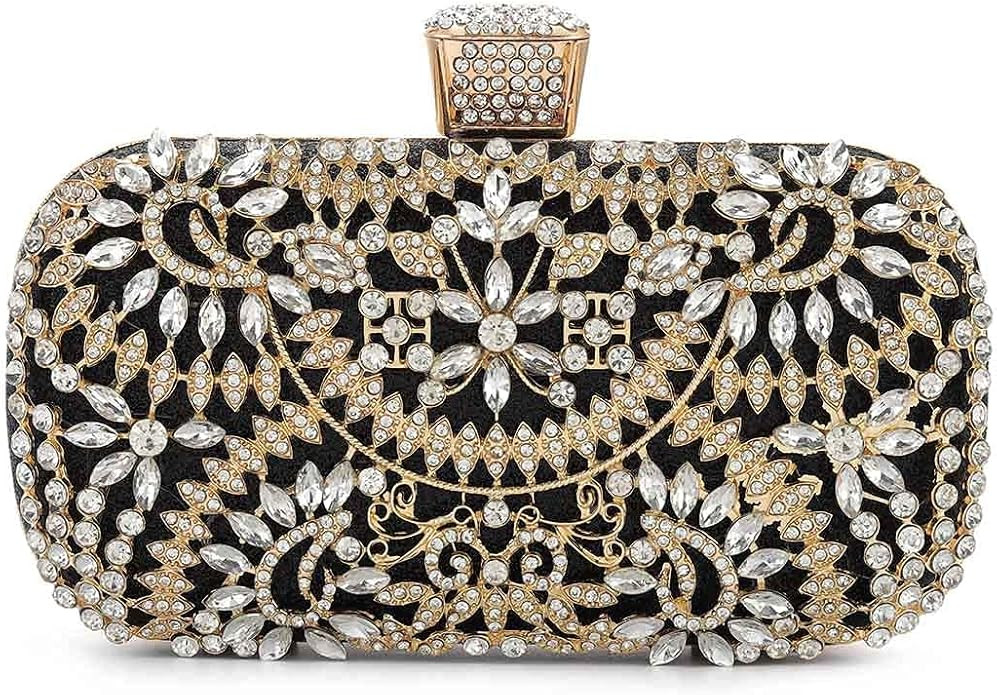 Yokawe Womens Crystal Evening Clutch Bag Bridal Wedding Purse Rhinestone Party Prom Handbag | Amazon (US)