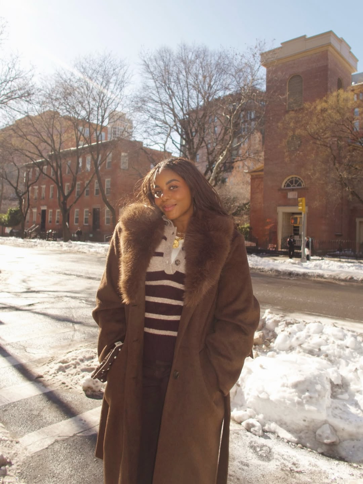 Cozy and casual in this winter outfit! Wearing a gorgeous brown wool coat with fur collar trim, striped knit polo sweater from Madewell, corduroy pants, and Tod’s handbag. Linking this cozy winter outfit idea below! … For more links to valentines decor women’s puffer jacket - joy lab, apres ski outfit, back to routine, home organization, valentines outfit women, signature scent, denim forum hi-rise wide jean, date night outfits, crockpot recipes, follow me on LTK! ✨


#LTKWorkwear #LTKSeasonal #LTKdayinmylife