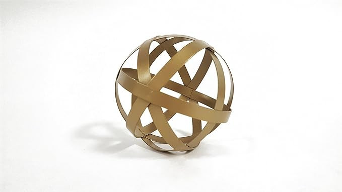 Small Gold Metal Band Decorative Sphere | Amazon (US)