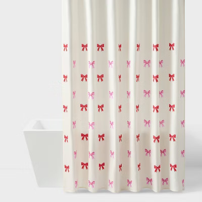 72"x72" Valentine's Day Bows Shower Curtain - Room Essentials™ | Target