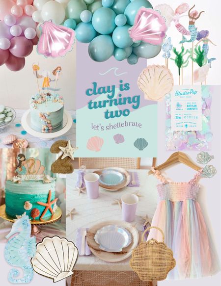 Mood board for my daughter’s birthday party this year 🌊 #beachparty #mermaidparty 

#LTKbaby #LTKkids