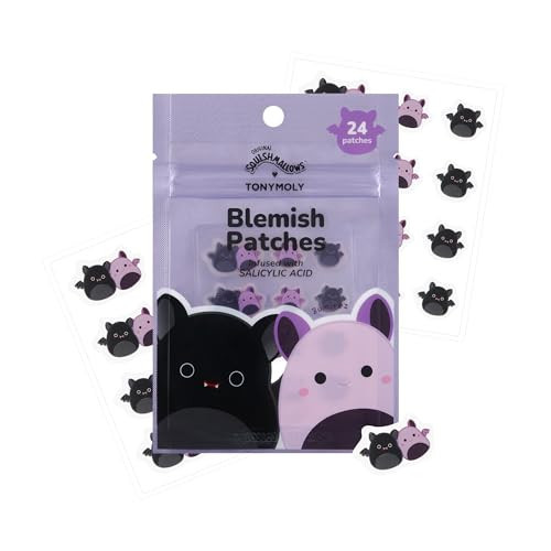 TONYMOLY x Squishmallows Emily + Zumirez Blemish Patches – 24 Bat-Themed Hydrocolloid Acne Spot Treatment Patches with Salicylic Acid – Gentle, Discreet & Effective | Amazon (US)