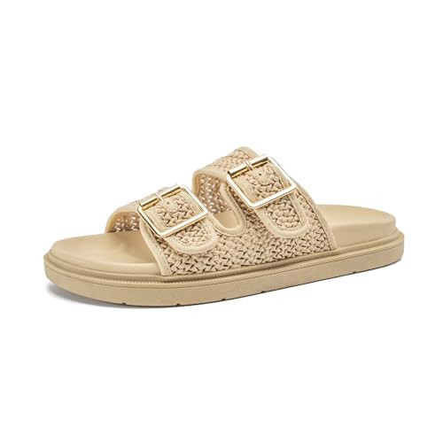 Platform Sandals for women with Adjustable Double Strap Comfort Slides Sandal for Summer Beach Ho... | Amazon (US)