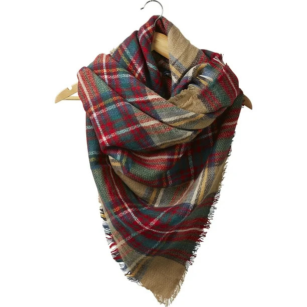 Plaid Blanket Scarf, 55 x 55, 100% Acrylic, Multiple Colors - Walmart.com | Walmart (US)