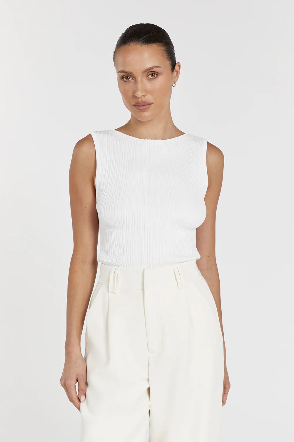 SIENNA OFF WHITE KNIT TANK | DISSH