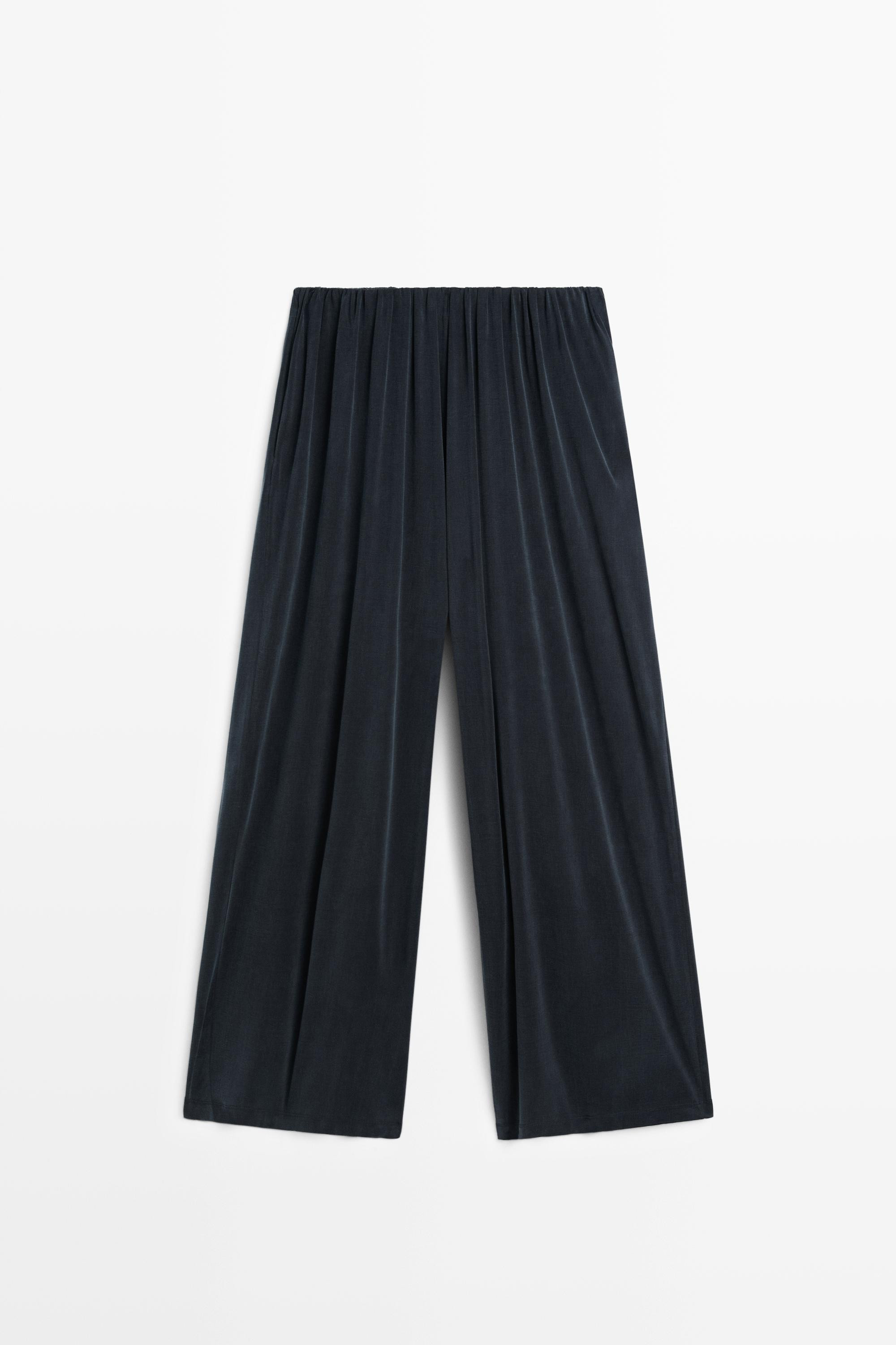 Pleated flowing wide-leg pants - STUDIO | Massimo Dutti UK