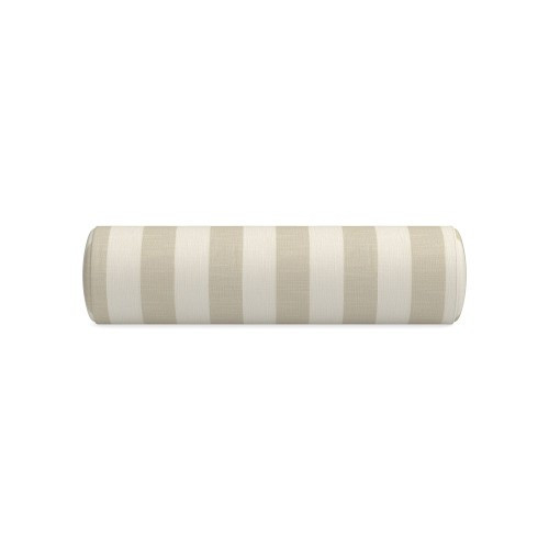 WS Bolster Cushion/Pillow, Reticulated, Basketweave Cabana Stripe, Stone | Williams-Sonoma