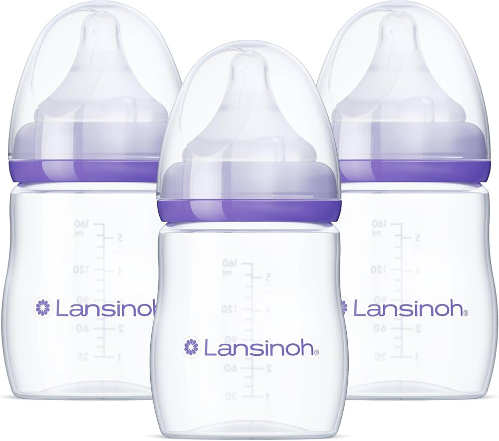 Lansinoh Anti-Colic Baby Bottles, 5 oz, 3-Pack – Soft, Slow-Flow Nipples for Easy Feeding | Amazon (US)