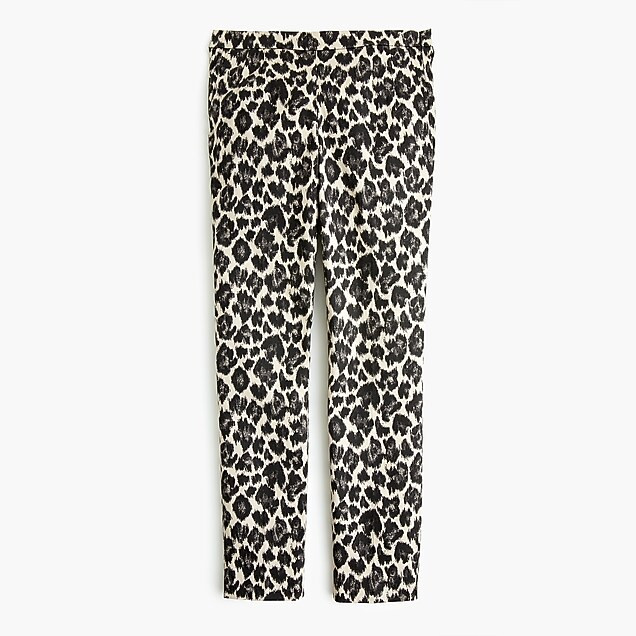 Martie slim crop pant in leopard stretch cotton | J. Crew US