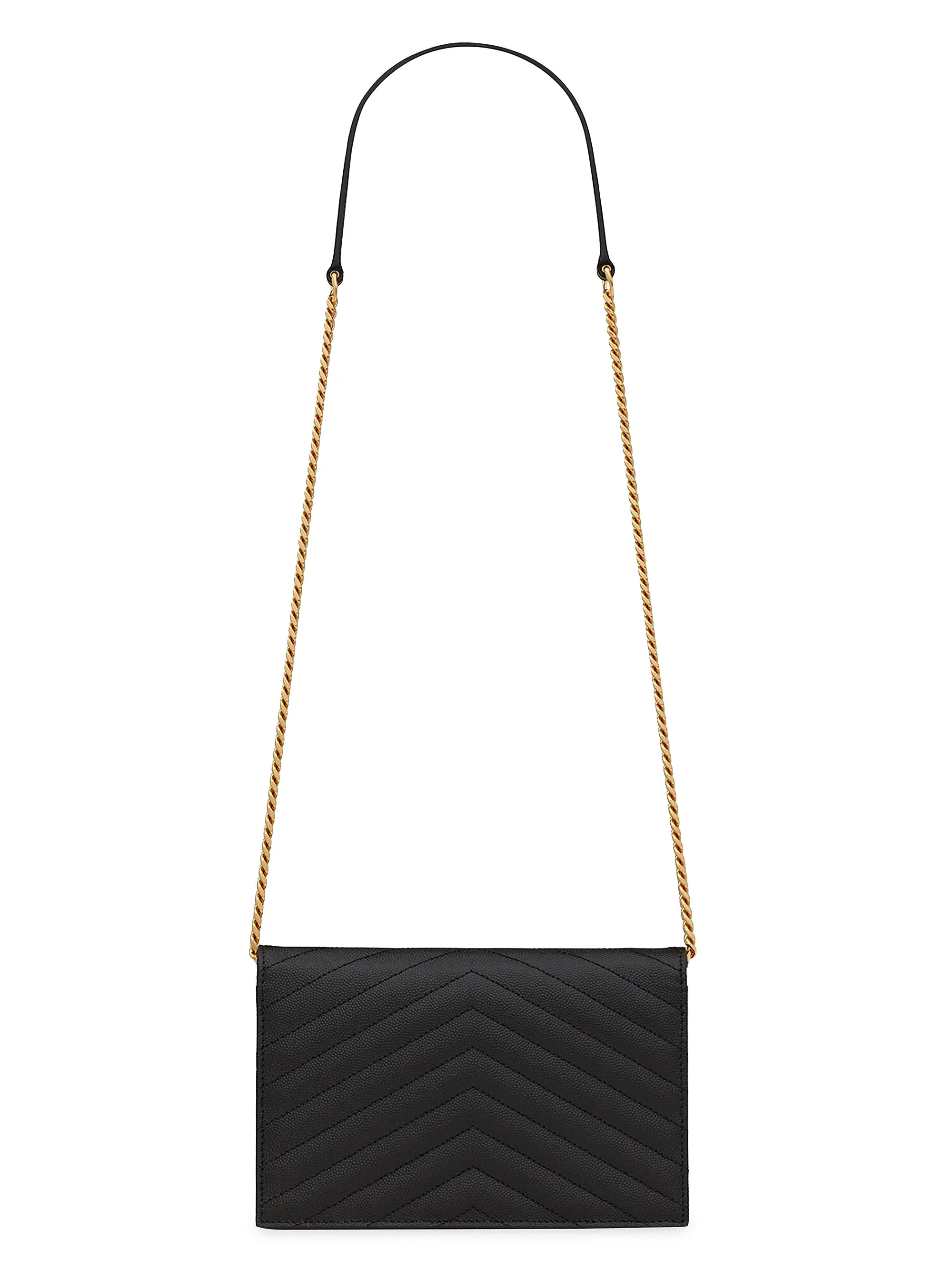 Cassandre Envelope Chain Wallet in Grain De Poudre Leather | Saks Fifth Avenue