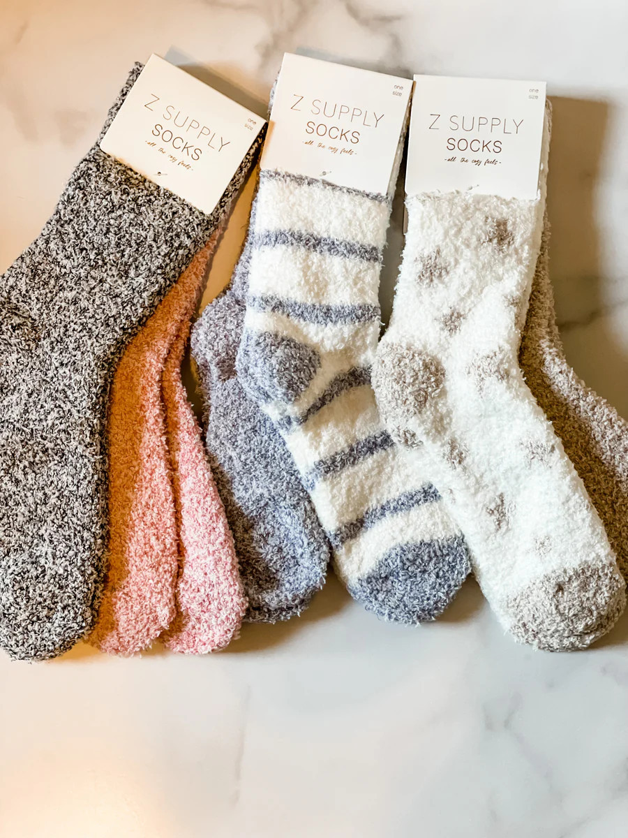 z supply 2-pack plush socks - 3 colors | Rivers & Roads Boutique