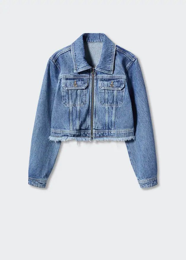 Frayed hem denim jacket | MANGO (UK)