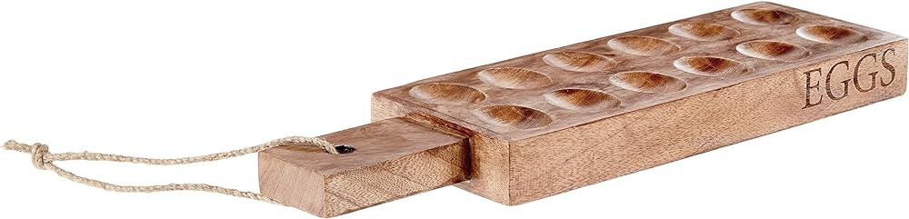 Mud Pie Wood Deviled Egg Tray, 8 1/4" x 14", Brown | Amazon (US)