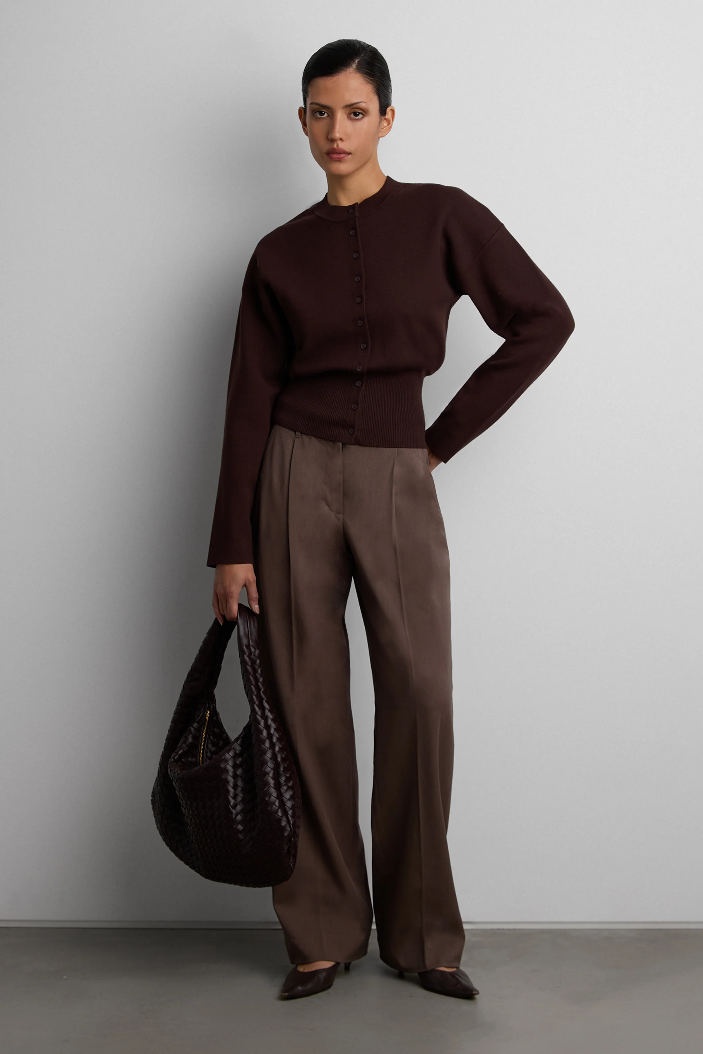 CINCHED WAIST BUTTON FRONT CARDIGAN | OAK + FORT