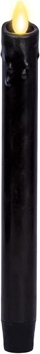 Luminara Black Single Wax Drip Flameless Candle Tapers (1 x 9.5 inch), Moving Flame LED Candle Unscented Real Wax with Dripped Top Timer Function, Table, Mantel, Holiday Decoration | Amazon (US)