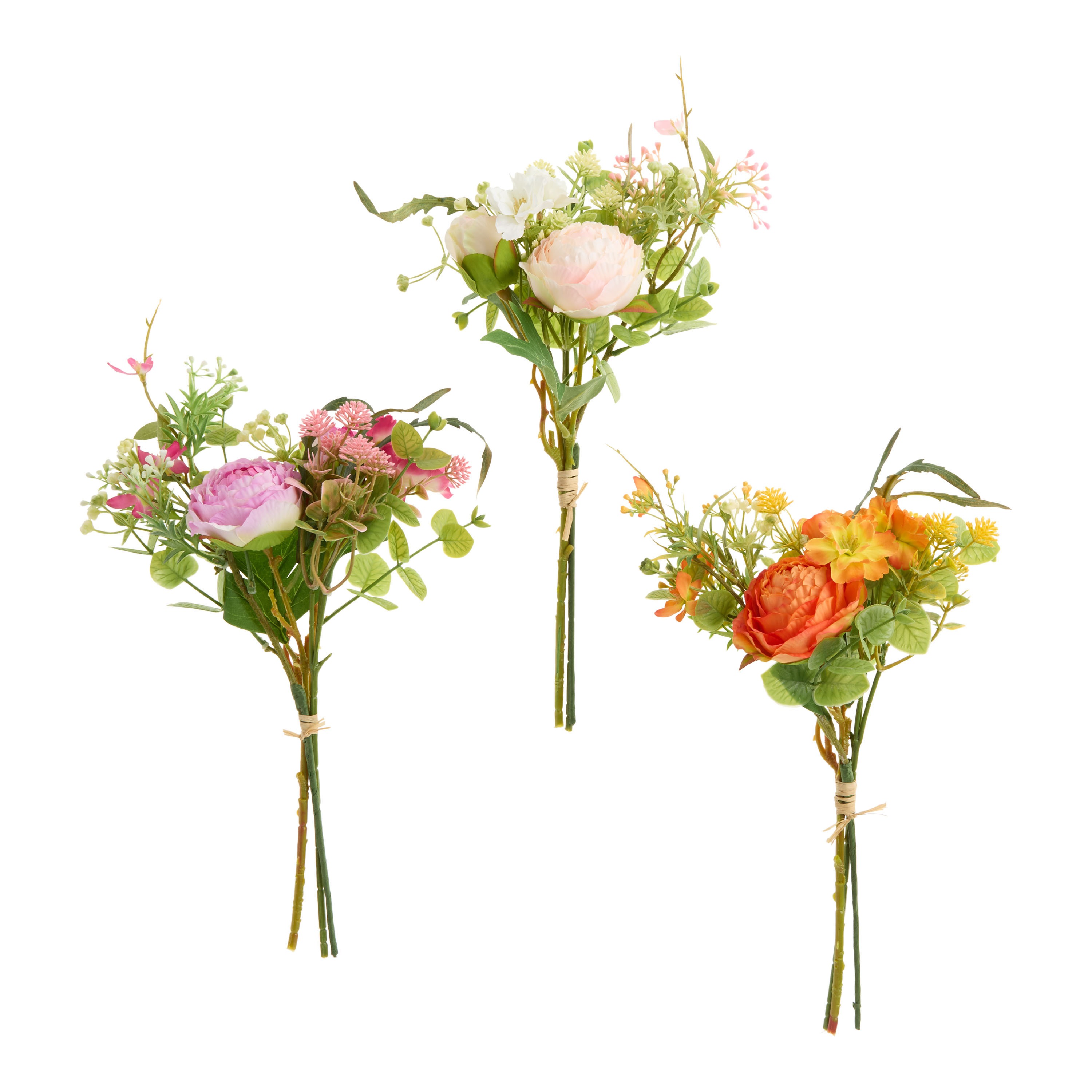 Faux Peony Mixed Bunch Set of 3 | World Market