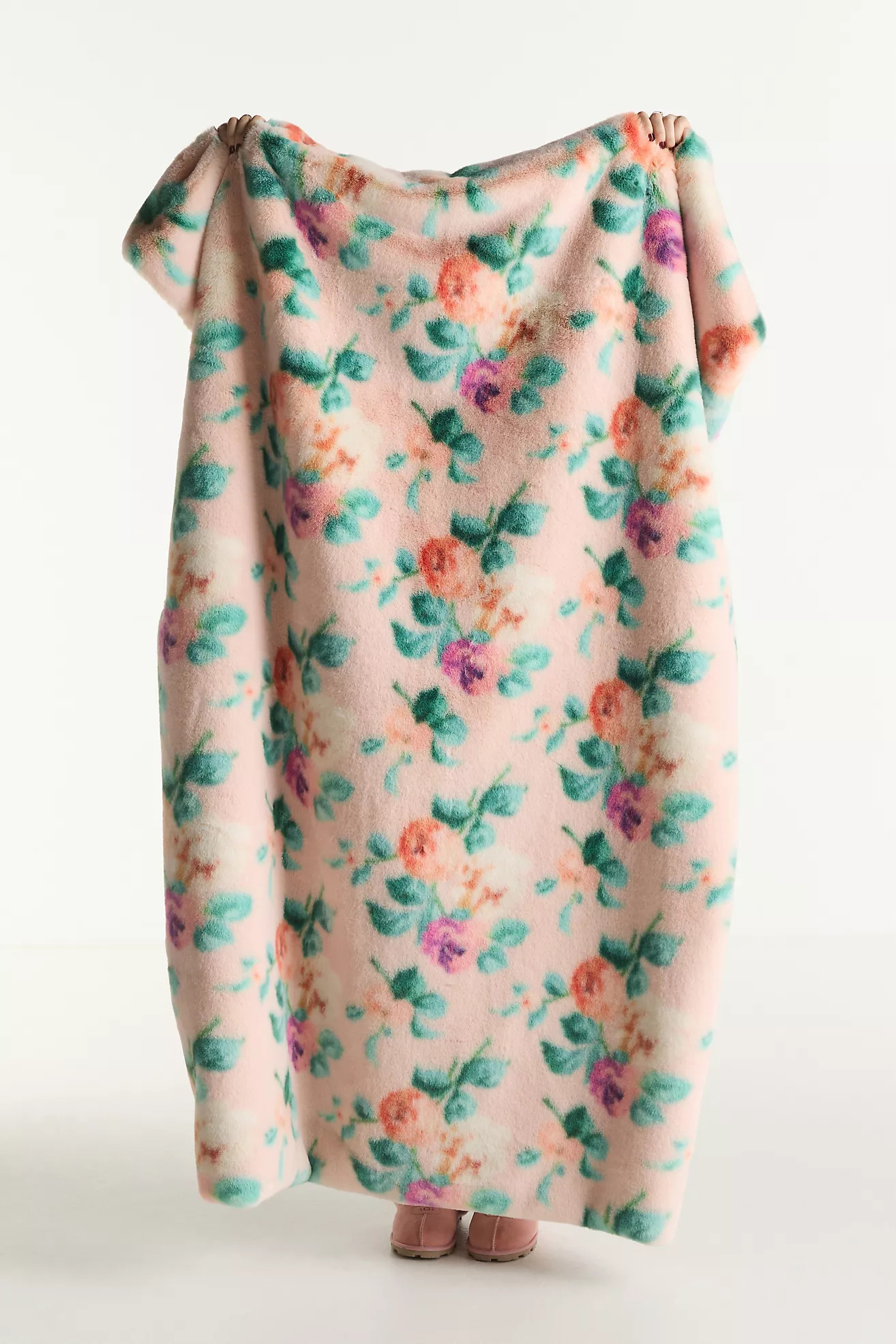 Maeve Printed Faux Fur Throw Blanket | Anthropologie (US)