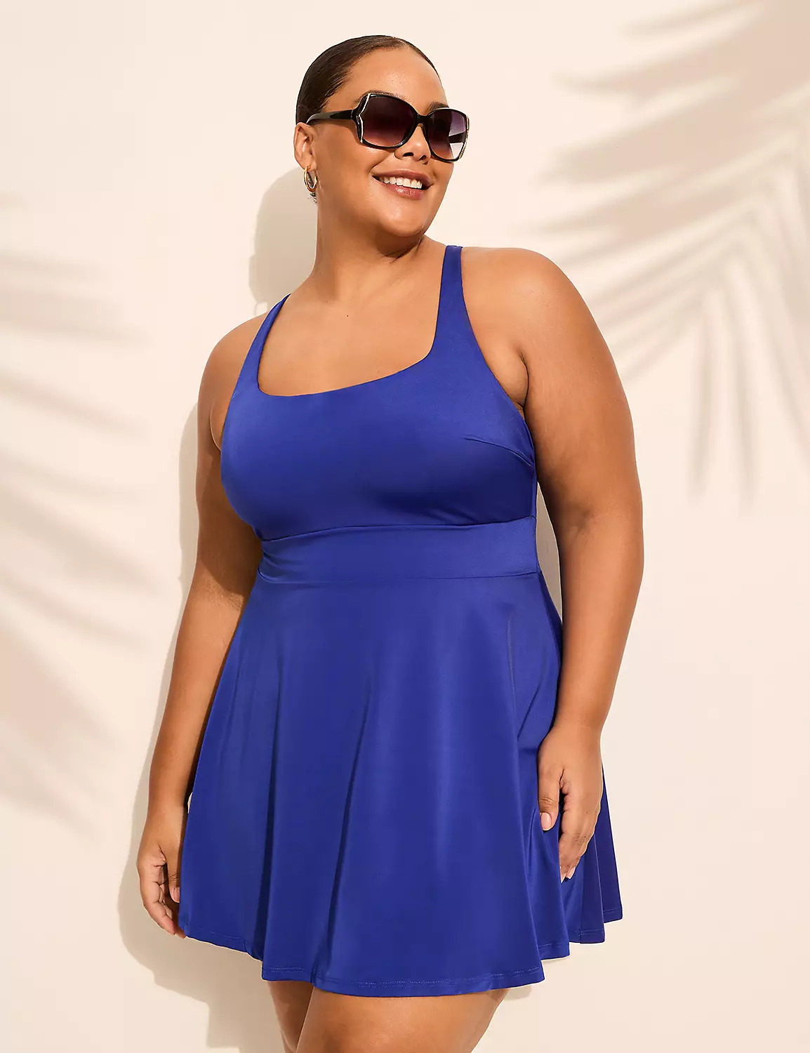 No-Wire Scoop-Neck Swim Dress | Lane Bryant (US)
