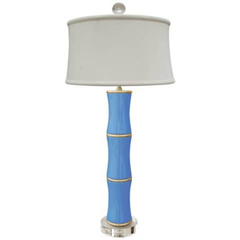 Cecily French Blue Bamboo Porcelain Table Lamp | Lamps Plus