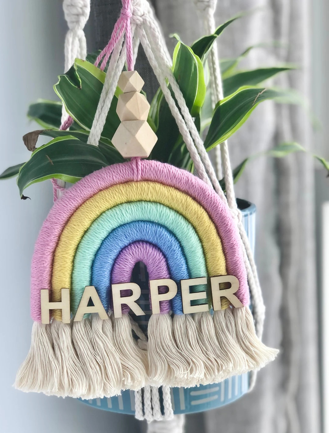 Personalized Macrame Rainbow Wall Decor, Custom Name Rainbow, Nursery Decor, Baby Girl Gift, Girl... | Etsy (US)