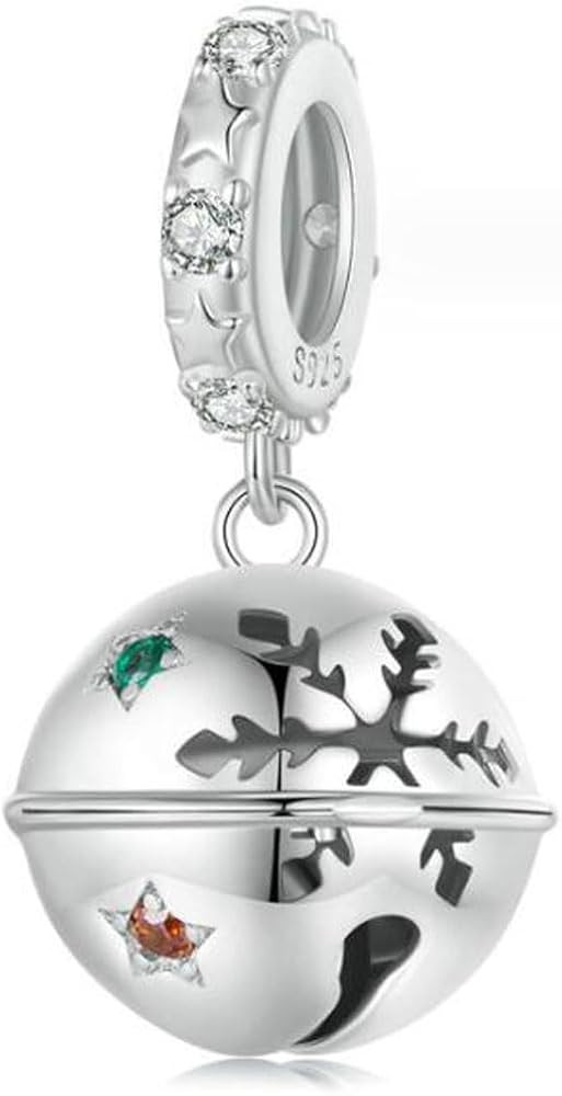 Christmas Charm 925 Sterling Silver Red Enamel Snowflake Love Christmas Tree Charms For Bracelets... | Amazon (US)
